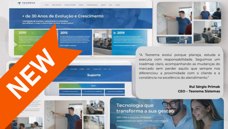 Novo site Teorema Sistemas: Nosso Roadmap em ação
